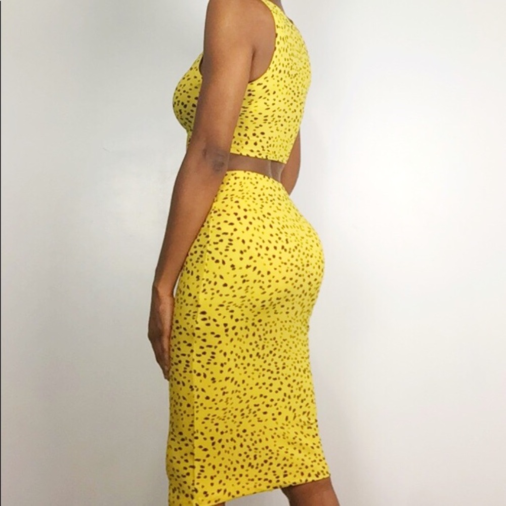 Yellow Midi Skirt Set